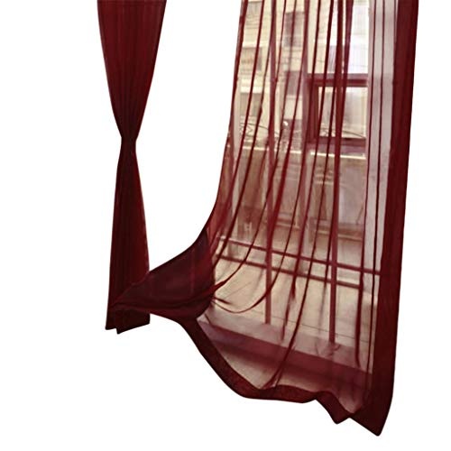 Hukz 1 Stück reine Farbe Tulle Tür Fenster Vorhang Drape Panel Sheer Schal Volants (D)