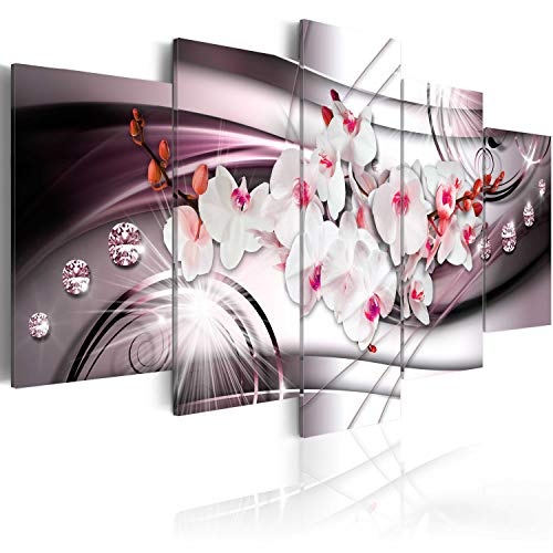 murando - Acrylglasbild Abstrakt 200x100 cm - 5 Teilig - Bilder Wandbild - modern - Decoration - Blumen Orchidee Diamant b-A-0238-k-o