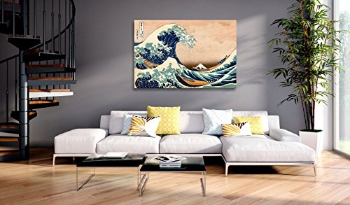 murando - Bilder die große Welle vor Kanagawa 90x60 cm Vlies Leinwandbild 1 TLG Kunstdruck modern Wandbilder XXL Wanddekoration Design Wand Bild - Katsushika Hokusai p-B-0009-b-a