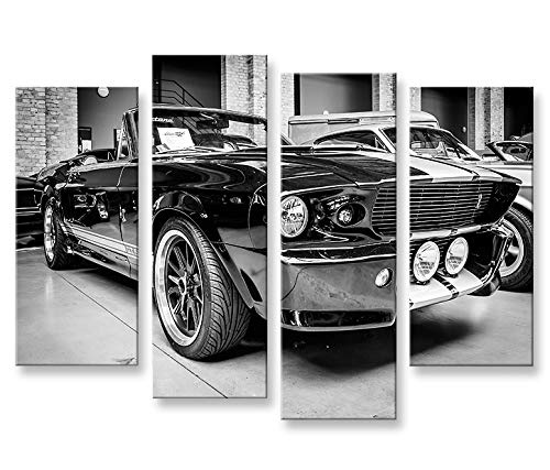 islandburner Bild Bilder auf Leinwand Mustang Shelby 4er XXL Poster Leinwandbild Wandbild Dekoartikel Wohnzimmer Marke