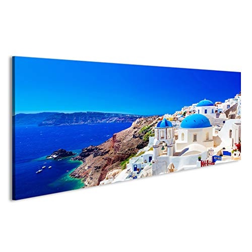 islandburner Bild Bilder auf Leinwand Oia Stadt auf Santorini Insel, Griechenland. Traditionelle und berühmte Häuser u Wandbild Leinwandbild Poster DRU
