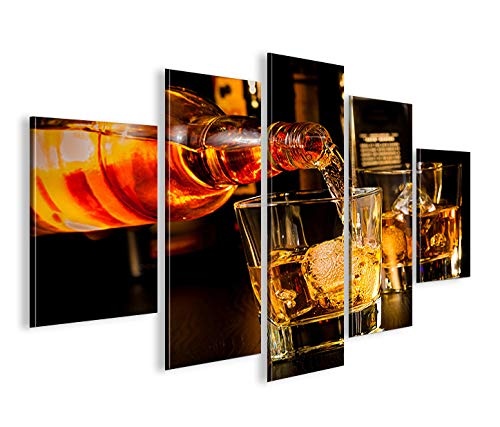 islandburner Bild Bilder auf Leinwand Bar Drinks Bartender Whiskey MF XXL Poster Leinwandbild Wandbild Dekoartikel Wohnzimmer Marke