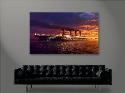 islandburner Bild Bilder auf Leinwand Titanic 1p Titanik XXL Poster Leinwandbild Wandbild Dekoartikel Wohnzimmer Marke