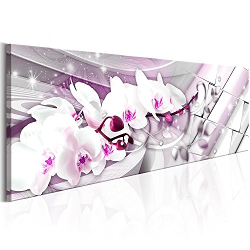 murando - Bilder 120x40 cm Vlies Leinwandbild 1 TLG Kunstdruck modern Wandbilder XXL Wanddekoration Design Wand Bild - Orchidee Blumen Abstrakt b-B-0144-b-d