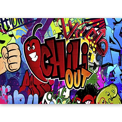 murando - Vlies Fototapete 500x280 cm - Vlies Tapete - Moderne Wanddeko - Design Tapete - Graffiti bunt Chili i-A-0114-a-a