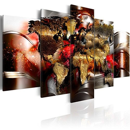 murando - Acrylglasbild Abstrakt 100x50 cm - 5 Teilig - Bilder Wandbild - modern - Decoration - Weltkarte Abstrakt k-A-0017-k-o