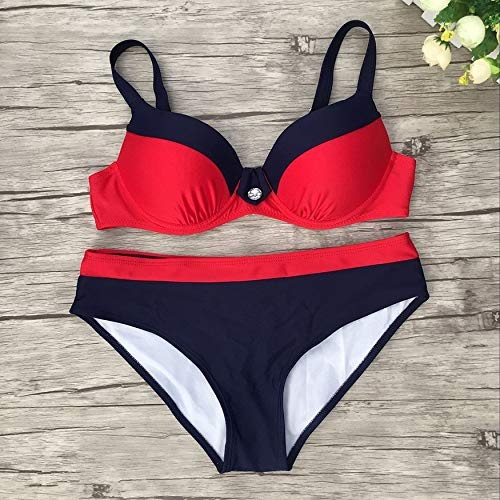 Yao Sexy Printing Bikinis Damenmode Sommer Strand Badeanzug Set Split Bikini M Gelb Körper