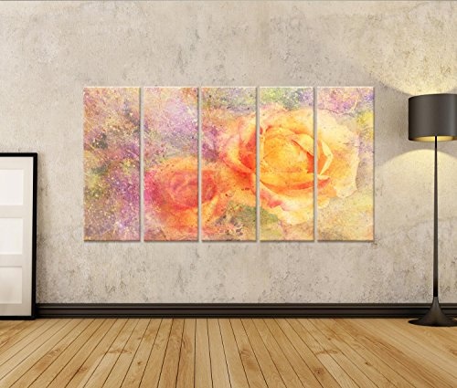 islandburner Bild Bilder auf Leinwand Pastell Gemälde Style von Blumen Poster, Leinwandbild, Wandbilder