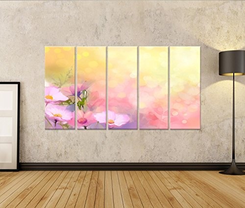islandburner Bild Bilder auf Leinwand Blumen wie Gemälde Pastell Farben Poster, Leinwandbild, Wandbilder