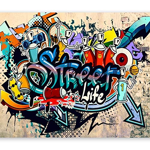 murando - Fototapete 300x210 cm - Vlies Tapete - Moderne Wanddeko - Design Tapete - Wandtapete - Wand Dekoration - Graffiti bunt Wasser i-A-0108-a-b