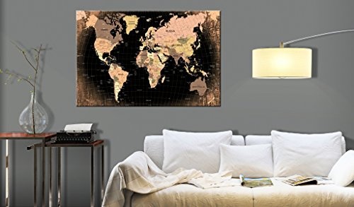 murando - Weltkarte Pinnwand 90x60 cm Bilder mit Kork Rückwand 1 Teilig Vlies Leinwandbild Korktafel Fertig Aufgespannt Wandbilder XXL Kunstdrucke Landkarte k-B-0011-p-b