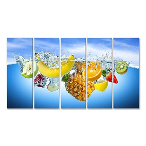 islandburner Bild Bilder auf Leinwand Obst Frisch im unter Wasser Küchenbild Poster, Leinwandbild, Wandbilder