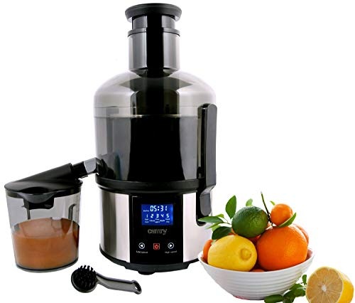 Edelstahl Entsafter | Elektrische Saftpresse | Elektrische Zitruspresse | Saft Presse | Slow Juicer | Saftpresse | 1500 Watt | Großer Einfüllschacht | XXL Einfüllöffnung | LCD-Display |