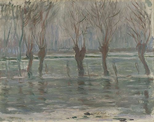 JH Lacrocon Claude Monet - Hochwasser Leinwandbilder Reproduktionen Gerollte 120X95 cm - Landschaften Gemälde Gedruckt Wandkunst