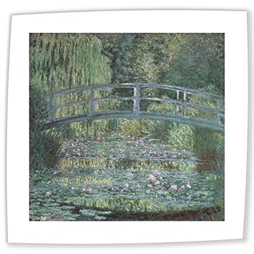 Claude Monet - Seerosen Und Japanische Brücke Leinwandbilder Reproduktionen Gerollte 90X85 cm - Botanische Naturlandschaft Gemälde Gedruckt Wandkunst