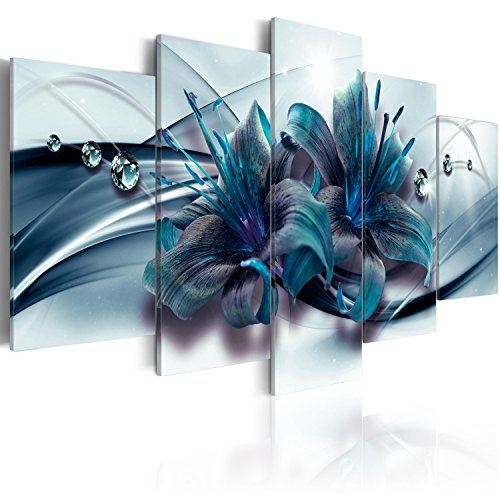 murando - Acrylglasbild Blumen 200x100 cm - 5 Teilig - Bilder Wandbild - modern - Decoration - Blumen Orchidee Abstrakt b-C-0155-k-p