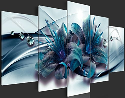 murando - Acrylglasbild Blumen 200x100 cm - 5 Teilig - Bilder Wandbild - modern - Decoration - Blumen Orchidee Abstrakt b-C-0155-k-p