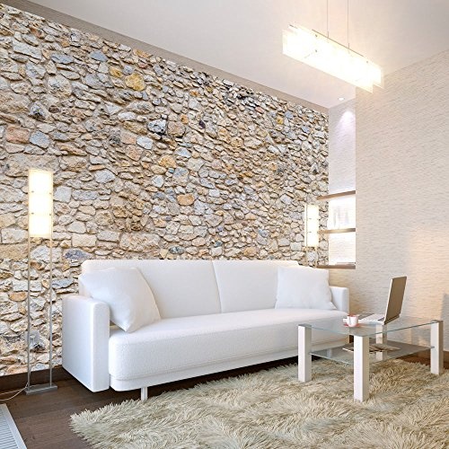 murando - Fototapete 350x256 cm - Vlies Tapete - Moderne Wanddeko - Design Tapete - Wandtapete - Wand Dekoration - Steine Mauer f-B-0001-a-a