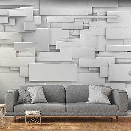 murando - Fototapete Abstrakt 400x280 cm - Vlies Tapete - Moderne Wanddeko - Design Tapete - Wandtapete - Wand Dekoration - 3D grau f-A-0254-a-a