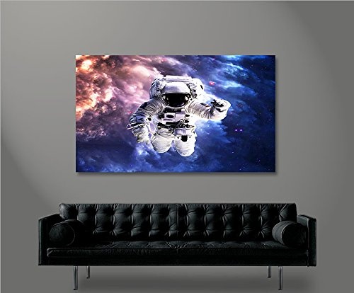 islandburner Bild Bilder auf Leinwand Astronaut im Weltall Space NASA Weltraum 1K XXL Poster Leinwandbild Wandbild Dekoartikel Wohnzimmer Marke