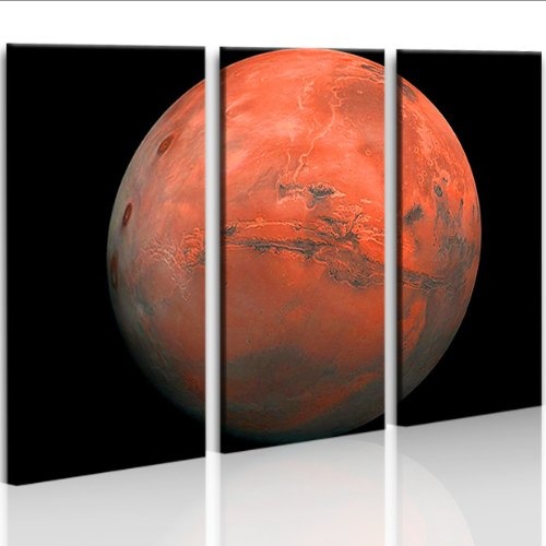 islandburner Bild Bilder auf Leinwand Mars Planet Weltall XXL Poster Leinwandbild Wandbild Dekoartikel Wohnzimmer Marke