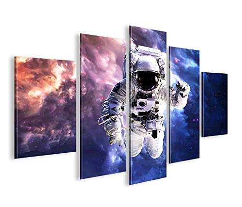 islandburner Bild Bilder auf Leinwand Astronaut im Weltall Space NASA Weltraum MF XXL Poster Leinwandbild Wandbild Dekoartikel Wohnzimmer Marke