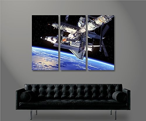 islandburner Bild Bilder auf Leinwand Space Shuttle Raumfähre im Weltall Space NASA Weltraum 3p XXL Poster Leinwandbild Wandbild Dekoartikel Wohnzimmer Marke
