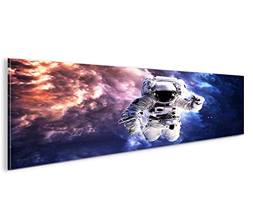 islandburner Bild Bilder auf Leinwand Astronaut im Weltall Space NASA Weltraum Panorama XXL Poster Leinwandbild Wandbild Dekoartikel Wohnzimmer Marke