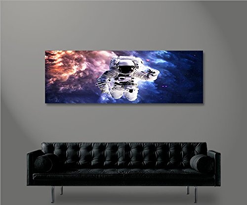 islandburner Bild Bilder auf Leinwand Astronaut im Weltall Space NASA Weltraum Panorama XXL Poster Leinwandbild Wandbild Dekoartikel Wohnzimmer Marke