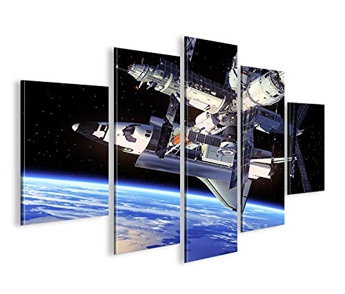 islandburner Bild Bilder auf Leinwand Space Shuttle Raumfähre im Weltall Space NASA Weltraum MF XXL Poster Leinwandbild Wandbild Dekoartikel Wohnzimmer Marke