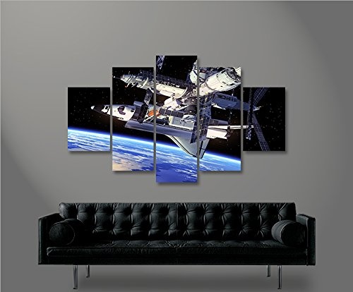 islandburner Bild Bilder auf Leinwand Space Shuttle Raumfähre im Weltall Space NASA Weltraum MF XXL Poster Leinwandbild Wandbild Dekoartikel Wohnzimmer Marke