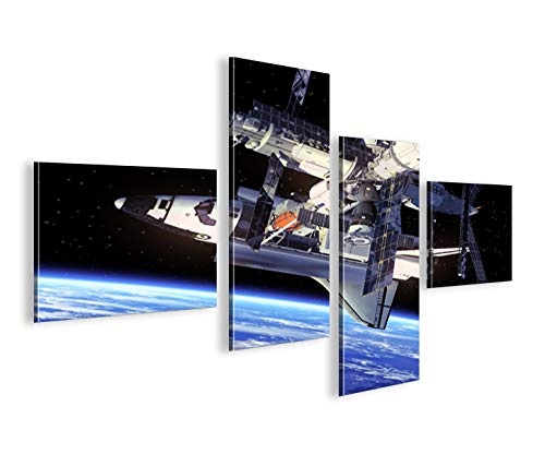 islandburner Bild Bilder auf Leinwand Space Shuttle Raumfähre im Weltall Space NASA Weltraum 4L XXL Poster Leinwandbild Wandbild Dekoartikel Wohnzimmer Marke