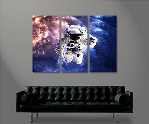 islandburner Bild Bilder auf Leinwand Astronaut im Weltall Space NASA Weltraum 3p XXL Poster Leinwandbild Wandbild Dekoartikel Wohnzimmer Marke