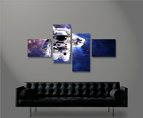 islandburner Bild Bilder auf Leinwand Astronaut im Weltall Space NASA Weltraum 4L XXL Poster Leinwandbild Wandbild Dekoartikel Wohnzimmer Marke