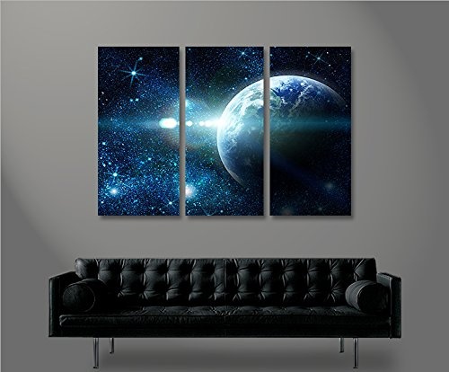 islandburner Bild Bilder auf Leinwand Sterne Weltall Space 3p XXL Poster Leinwandbild Wandbild Dekoartikel Wohnzimmer Marke