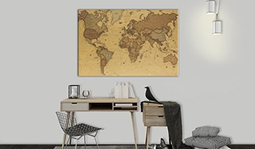 murando - Weltkarte Pinnwand 120x80 cm Bilder mit Kork Rückwand 1 Teilig Vlies Leinwandbild Korktafel Fertig Aufgespannt Wandbilder XXL Kunstdrucke Landkarte k-B-0054-p-e