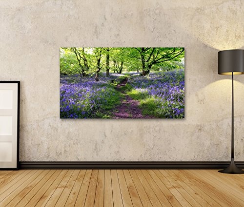 islandburner Bild Bilder auf Leinwand Blumen im Wald Lavendel Poster, Leinwandbild, Wandbilder