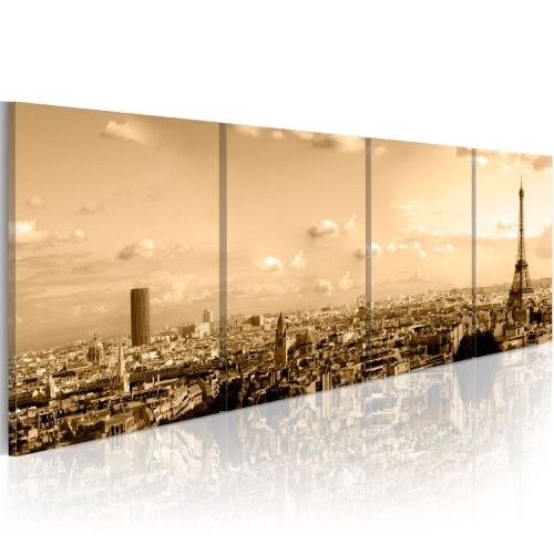 murando - Bilder 160x60 cm Vlies Leinwandbild 4 Teilig Kunstdruck modern Wandbilder XXL Wanddekoration Design Wand Bild - City Paris 030219-2