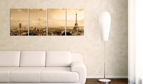 murando - Bilder 160x60 cm Vlies Leinwandbild 4 Teilig Kunstdruck modern Wandbilder XXL Wanddekoration Design Wand Bild - City Paris 030219-2