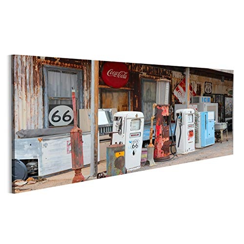 islandburner Bild Bilder auf Leinwand Arizona-USA am 2. April 2014 alte Tankstelle an Uns Weg 66 in Arizona die berühmte Straße führte von Chicago Wandbild, Poster, Leinwandbild NAM
