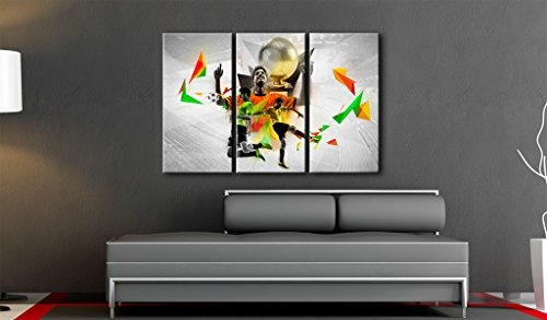 murando - Bilder 135x90 cm Vlies Leinwandbild 3 Teilig Kunstdruck modern Wandbilder XXL Wanddekoration Design Wand Bild - Football 020114-2