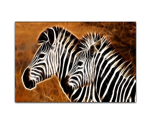 Bilderfabrik - Motiv Zebras auf Leinwand und...
