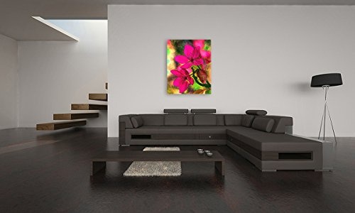 Bilderfabrik - Kunstdruck (Blume) auf Leinwand und Holzkeilrahmen bespannt. Beste Qualität, handgefertigt in Deutschland. (60x80 cm)