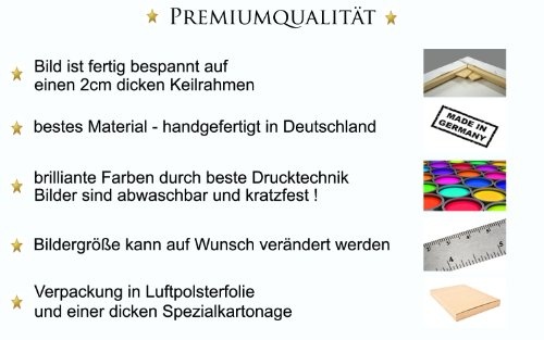 BERGER DESIGNS - Bild auf echter Leinwand Bespannt & Gerahmt (Big Ben - 80x110 cm) Bild fertig gerahmt mit Keilrahmen riesig. Kunstdruck als Wandbild mit Rahmen. Beste Qualität, handgefertigt in Deutschland.