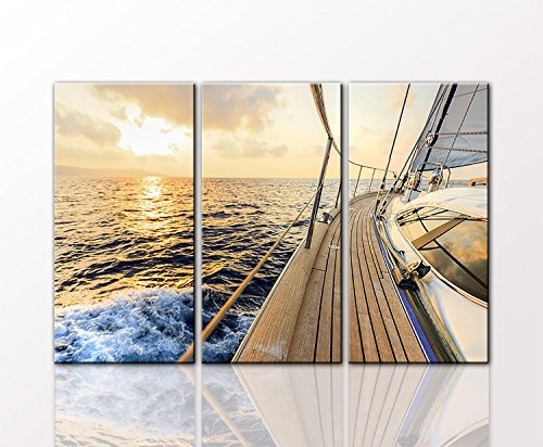 Berger Designs Wandbild als 3 teiliger Kunstdruck Sailing...