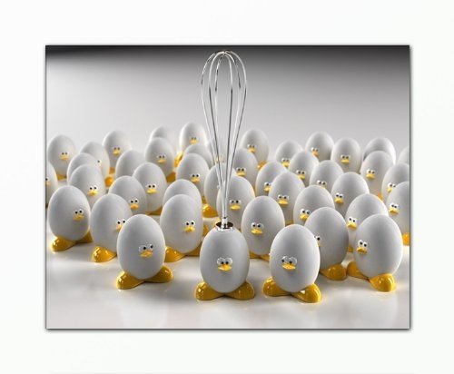 BERGER DESIGNS - Leinwandbild xxl (Funny Egg -70x90 cm)...