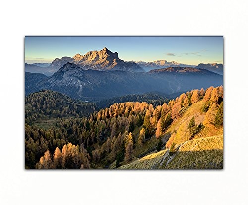 Bilderfabrik - Kunstdruck Landschaft Berge - auf Leinwand und Holzkeilrahmen bespannt. Beste Qualität, handgefertigt in Deutschland. (40 x 60 cm)
