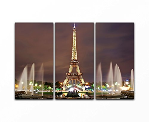 Bilderfabrik - Eiffelturm bei Nacht - auf Leinwand und...