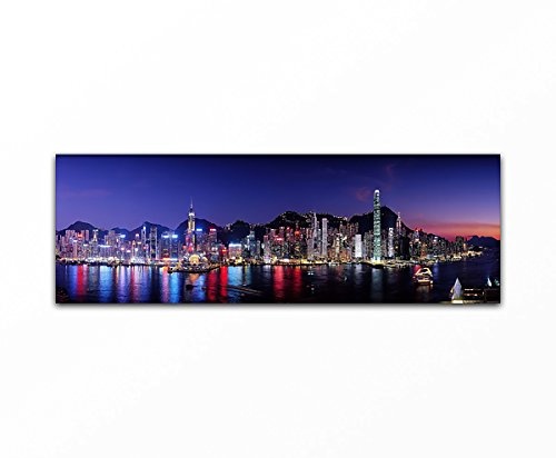 Bilderfabrik - Skyline von Hongkong - auf Leinwand und...