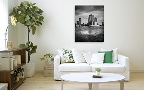 Bilderfabrik - Stadtbild - Elbphilharmonie in Hamburg - auf Leinwand und Holzkeilrahmen bespannt. Beste Qualität, handgefertigt in Deutschland. (80x120 cm)